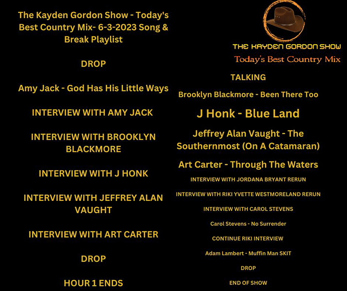 Kayden Gordon Show feature, June 2023